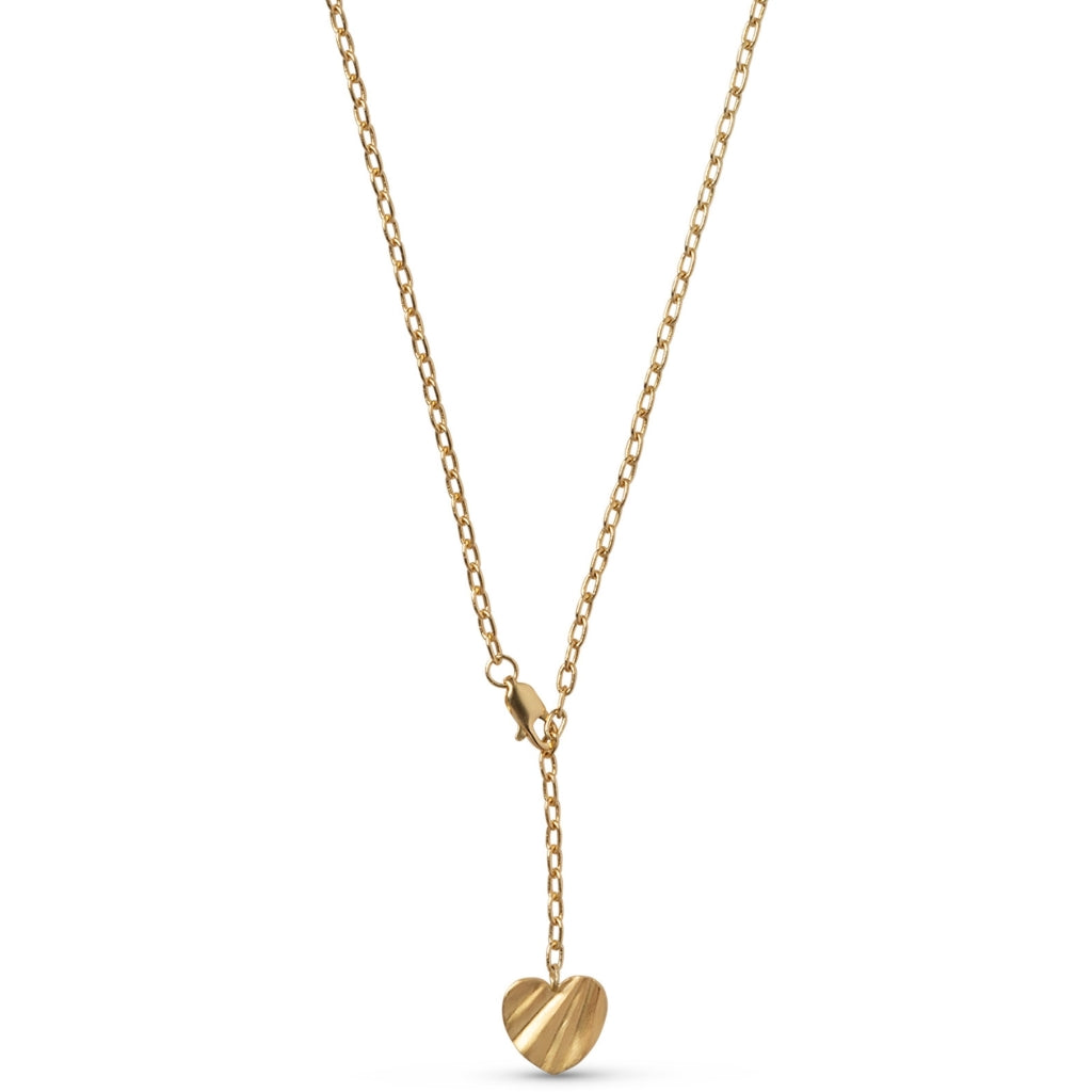 Necklace, Wave Heart Gold Plated