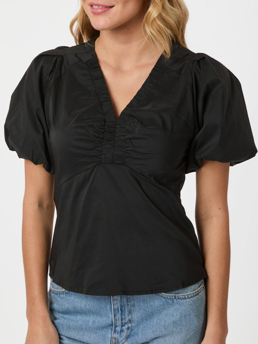 Irina Poplin Blouse  Black