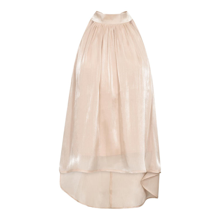 BariCC Beaded Halter Top Champagne
