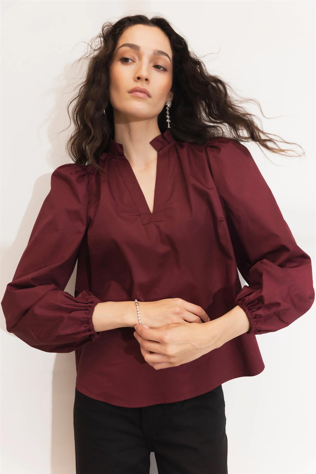 Infinity Blouse Dark Red