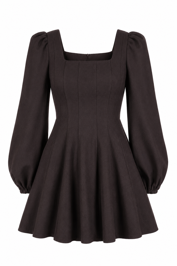 Sophie Wool kjole  Brown