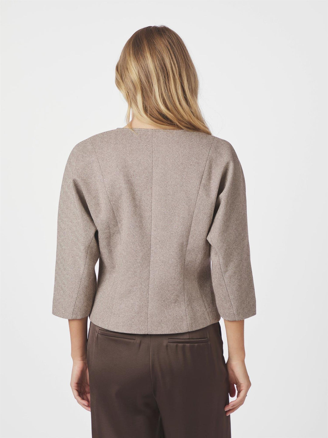 Mesto light Herringbone Jacket  White/Brown