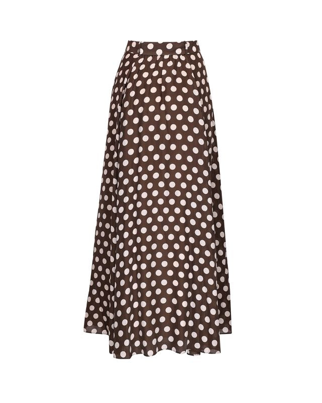 Striped Organza Maxi Skirt  Dots