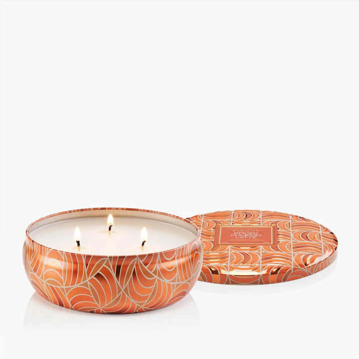 3-wick Tin Candle  Spiced Pumpkin Latte