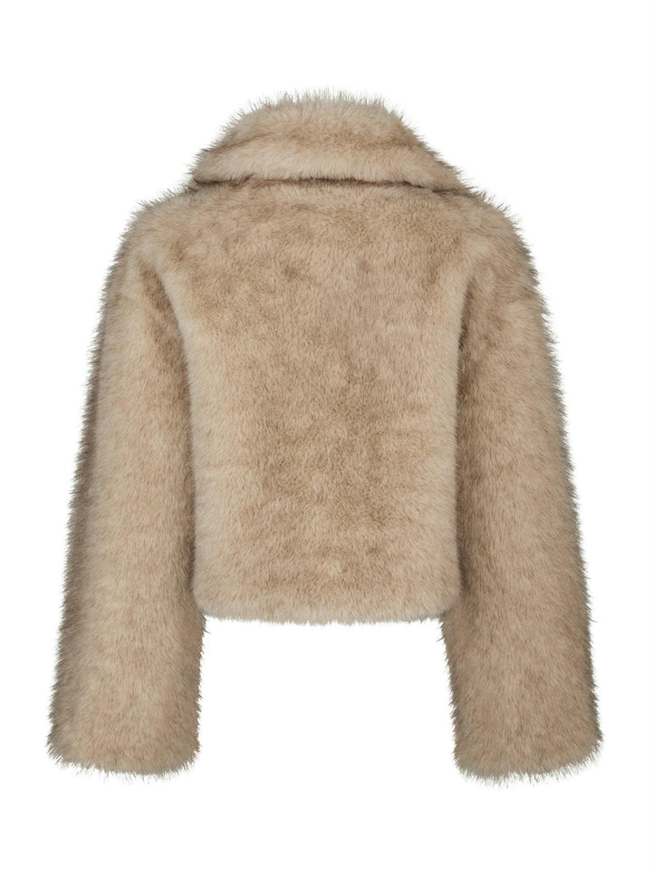 steff faux fur jacket  Beige