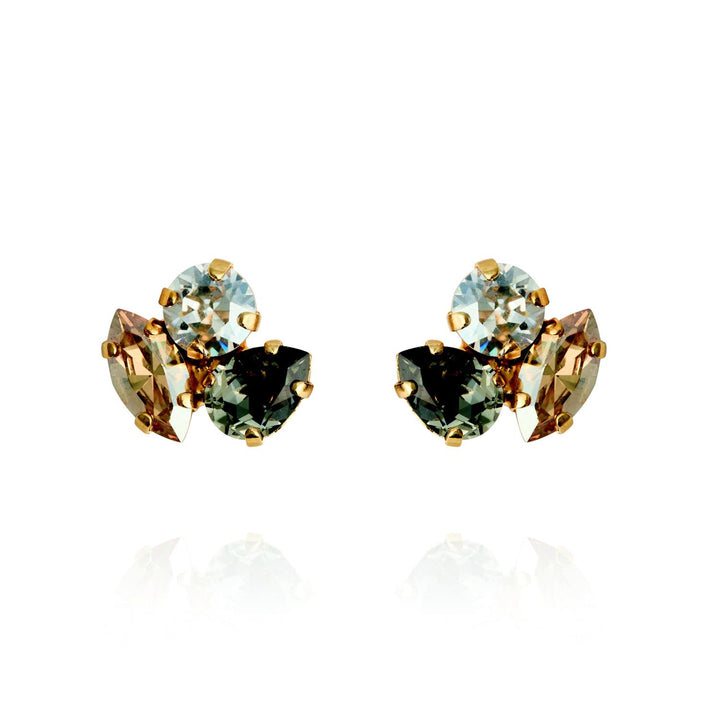 ANA EARRINGS GOLD  Black Golden Combo