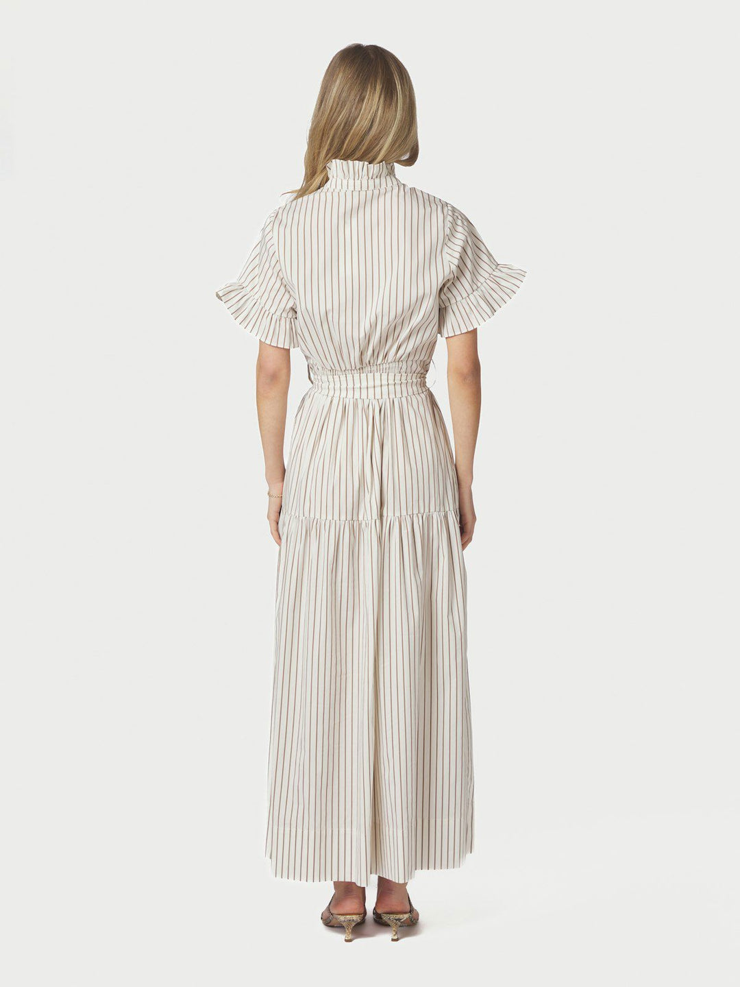 Nellie Wide Stripe Dress  Ivory