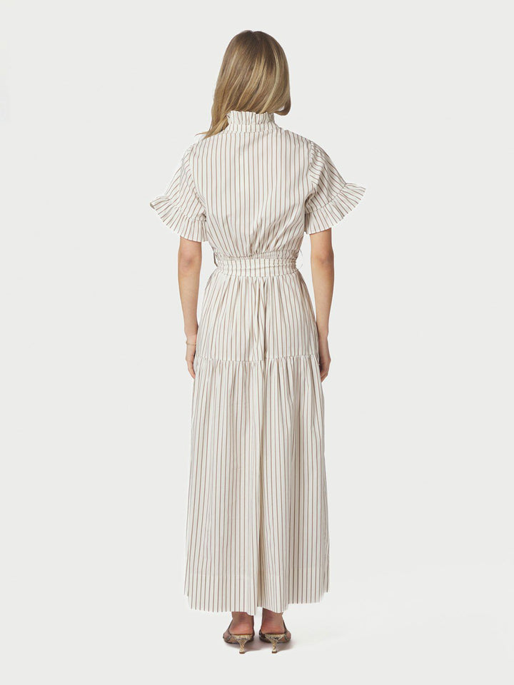 Nellie Wide Stripe Dress  Ivory