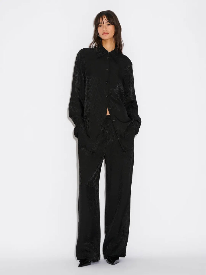 Luka Monogram Trouser  Black