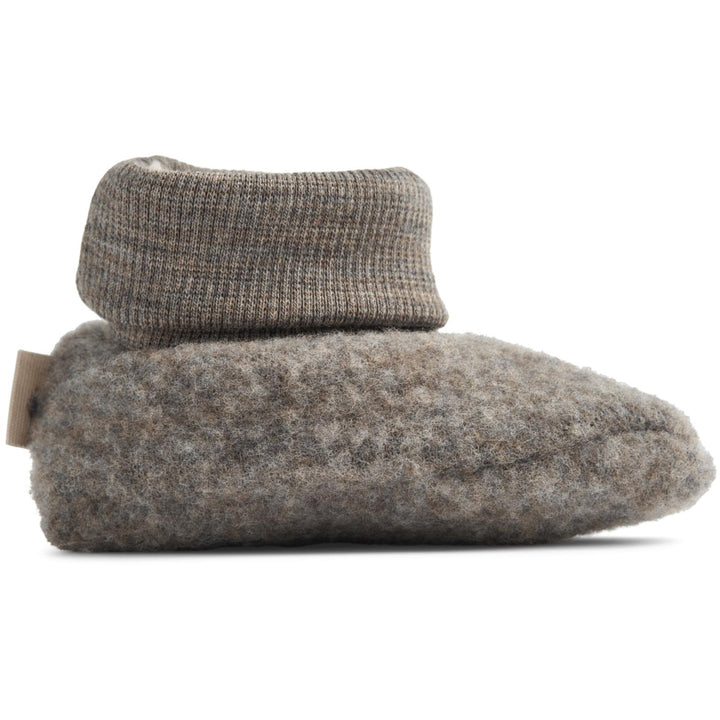 WOOL FLEECE BOOTIES LEI  Brown Melange