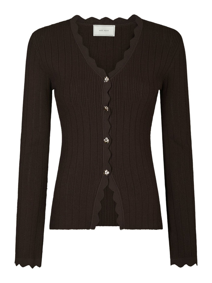 Clara Stitch Knit Blouse  Dark Brown