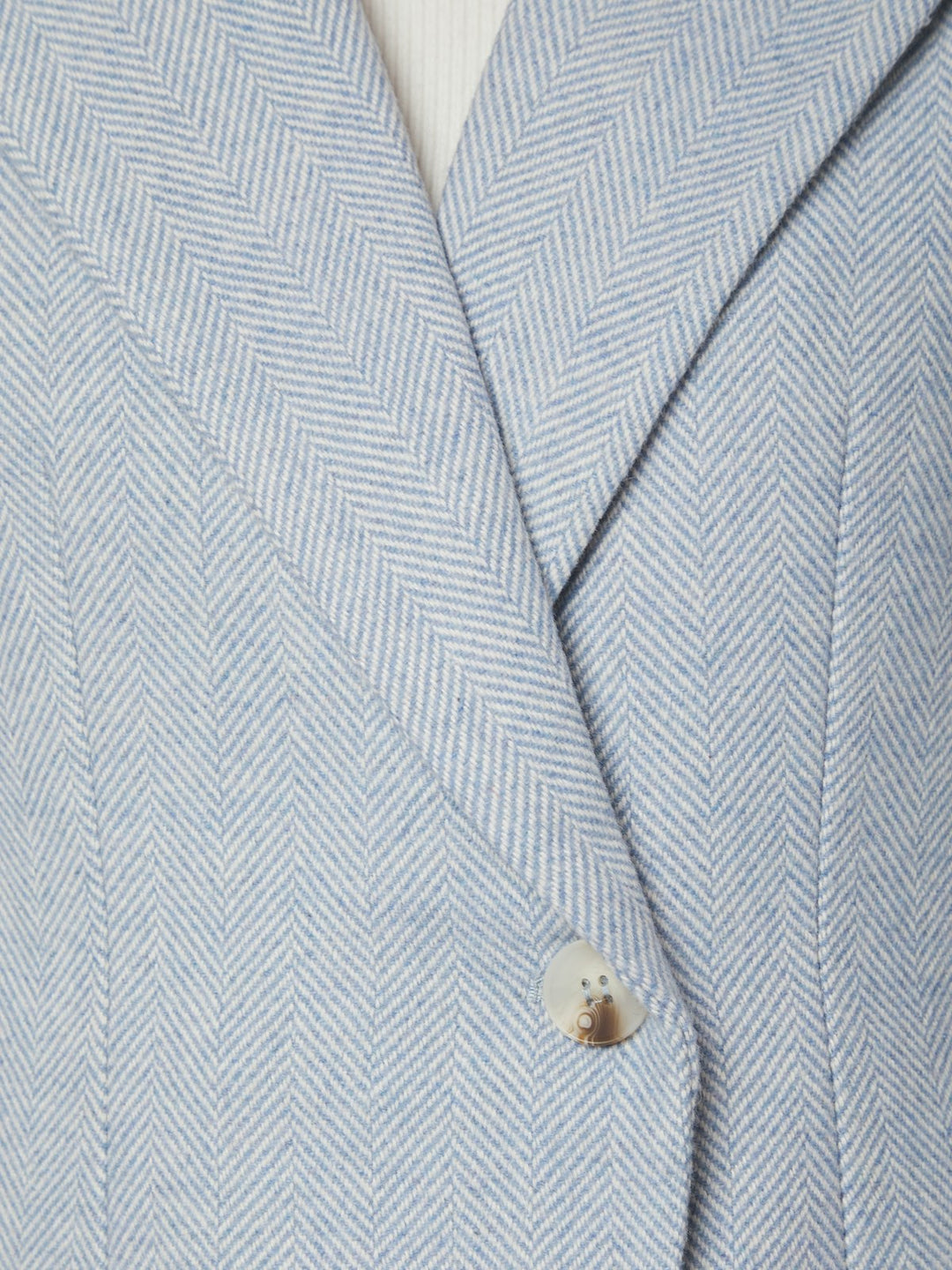 Bowie Herringbone S Blazer  Light Blue