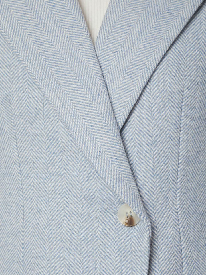 Bowie Herringbone S Blazer  Light Blue