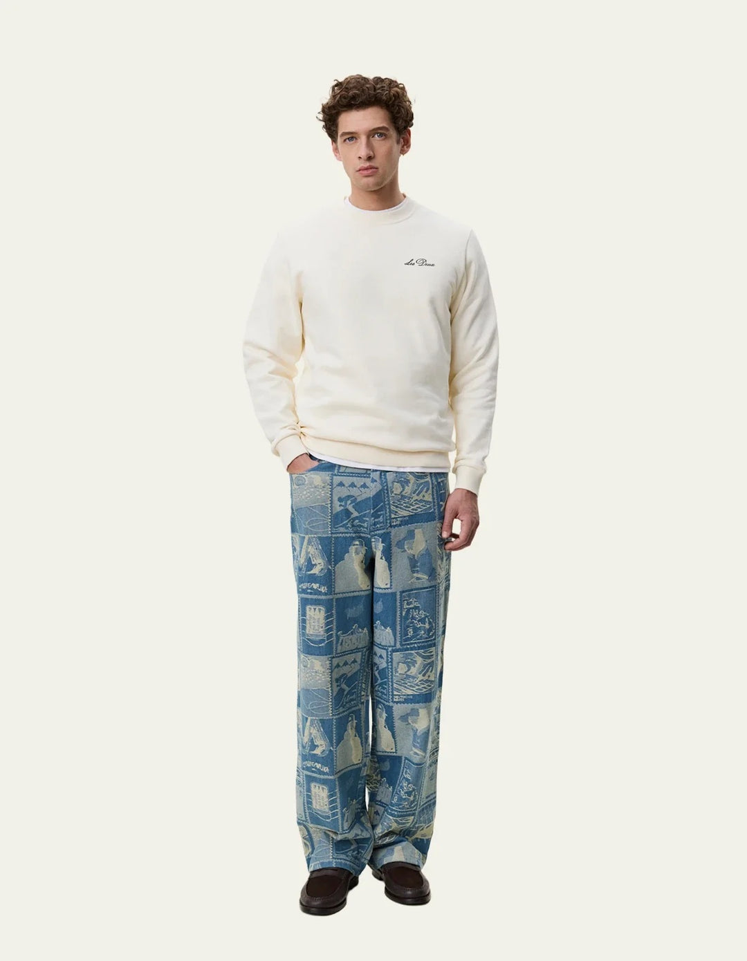Signature Print Sweatshirt  Light Ivory