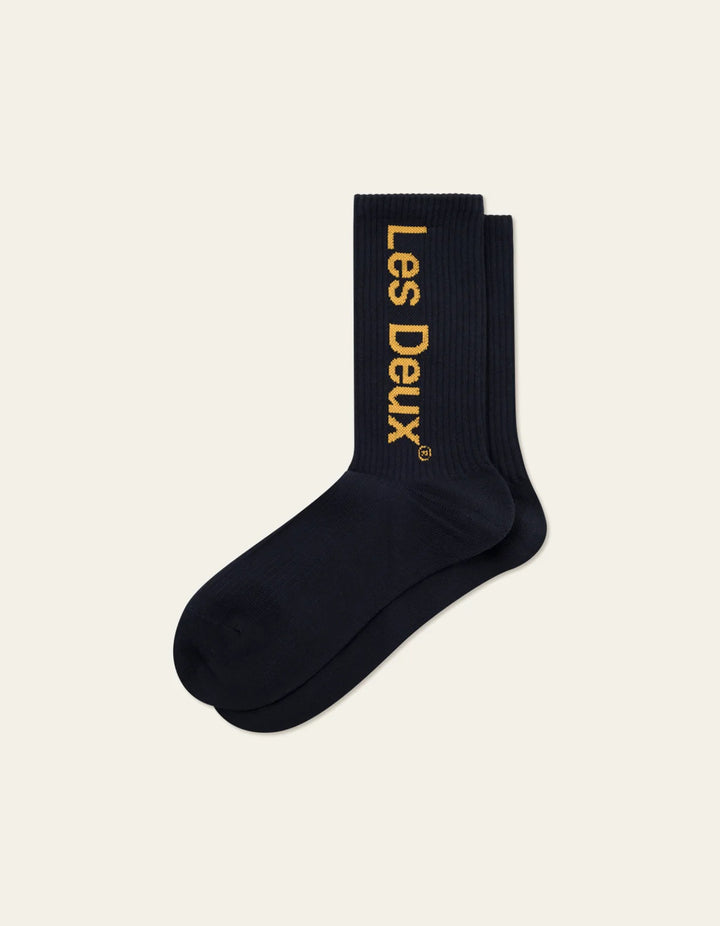 Brody Rib Socks 2-Pack  Dark Navy/Mustard