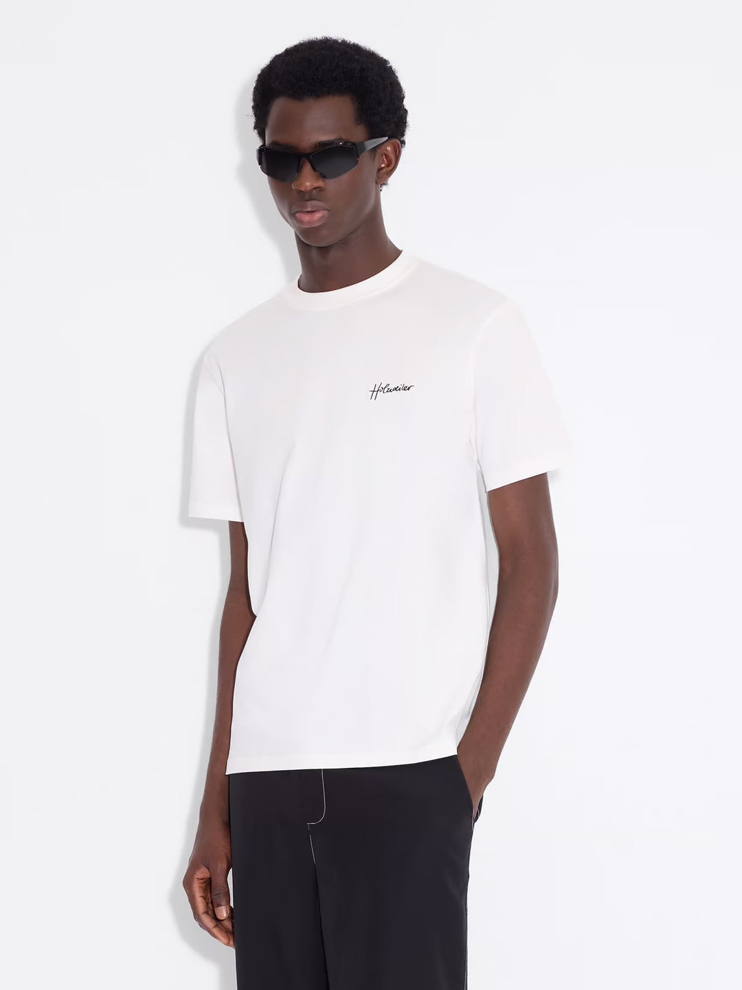 Tucker Embroidery Tee  White