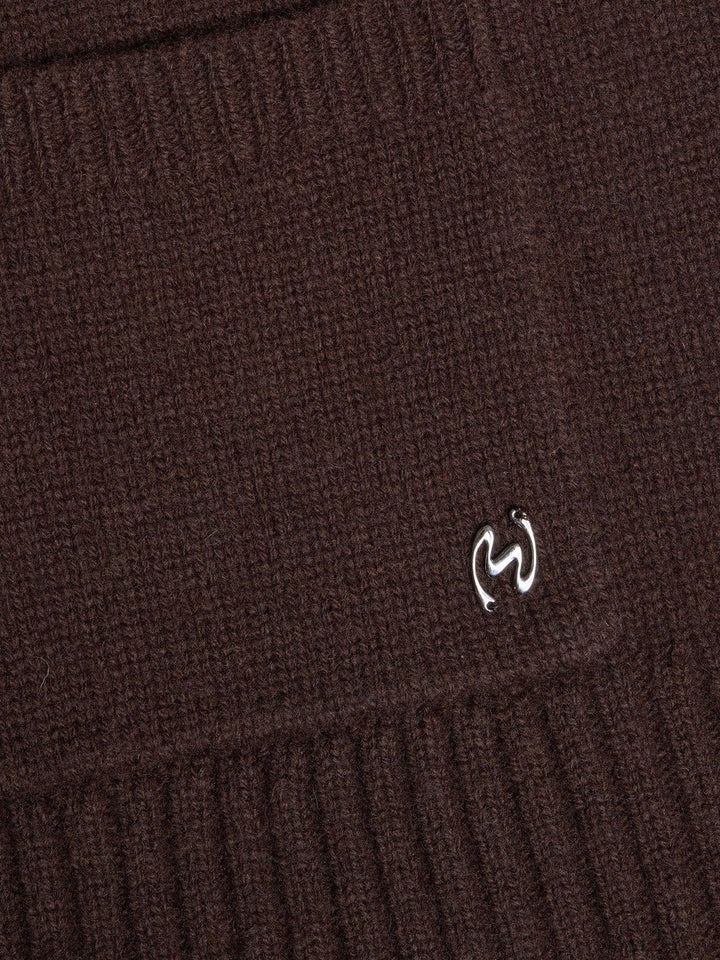 W. Wool Wide Cardigan  Dk. Brown
