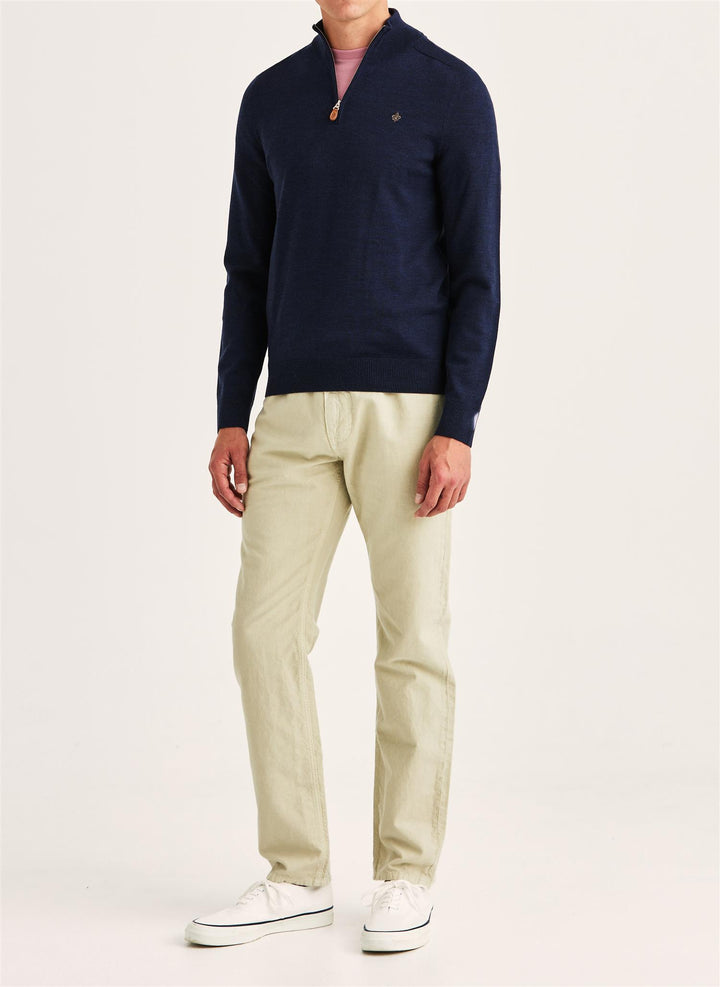 Merino John Zip  Blue