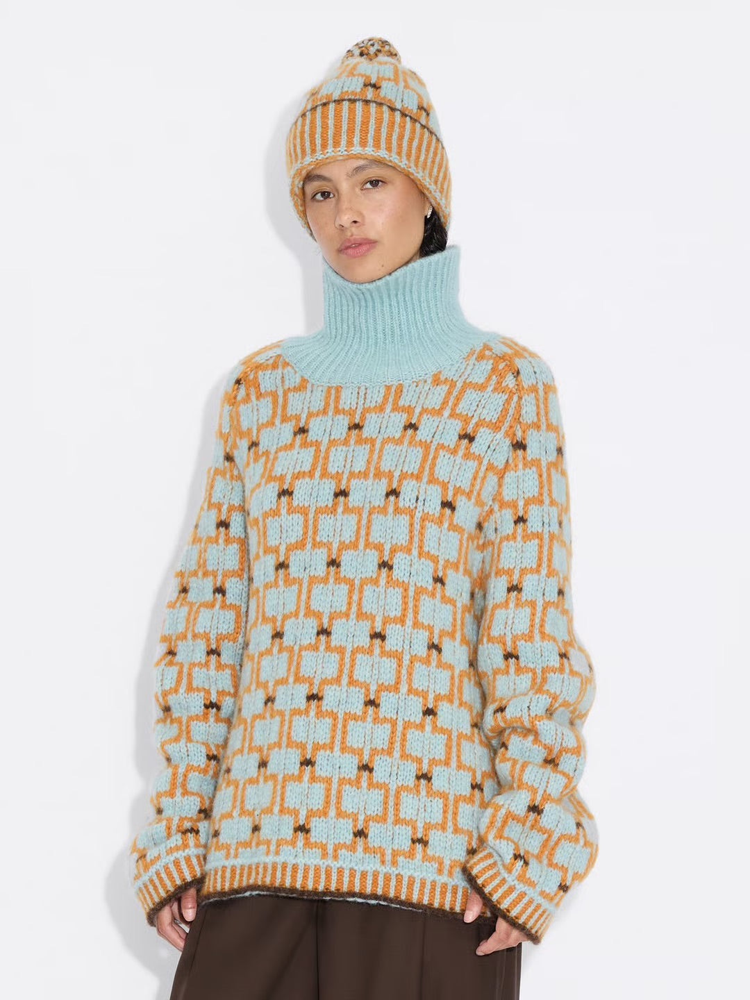 Norwegian Wool Turtleneck 25-04  Blue Mix