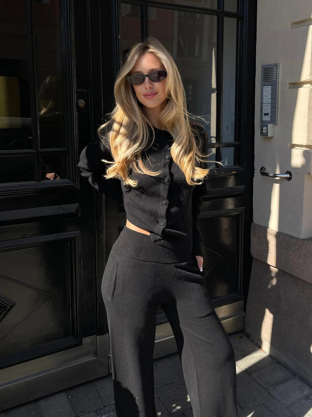 Daniela Wool Cardigan  Black