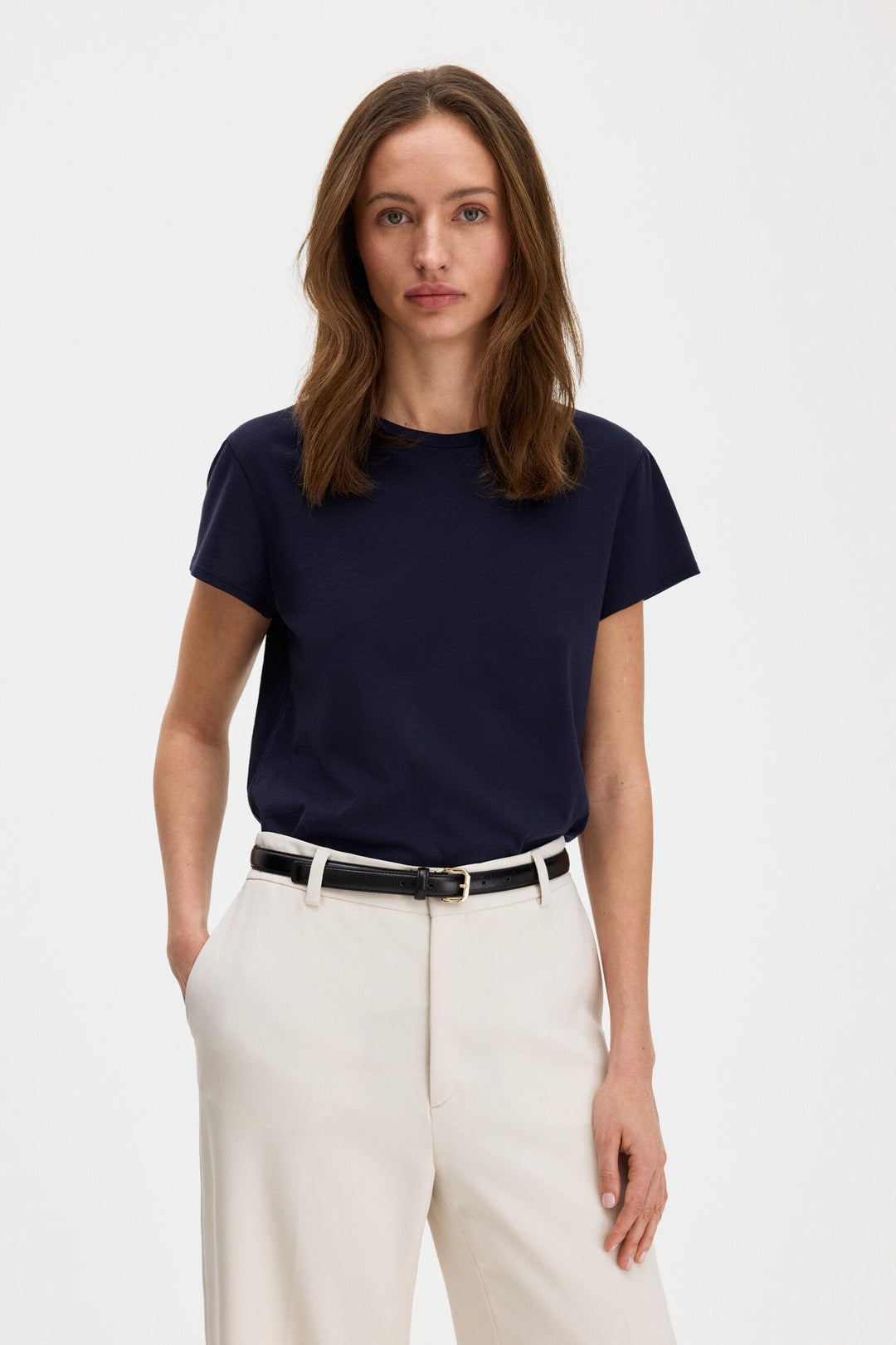 soft cotton tee  Navy