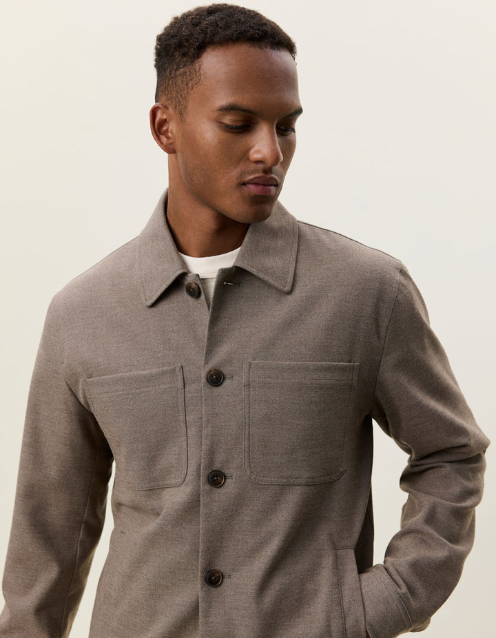 Flannel Hybrid Jacket Dark Sand