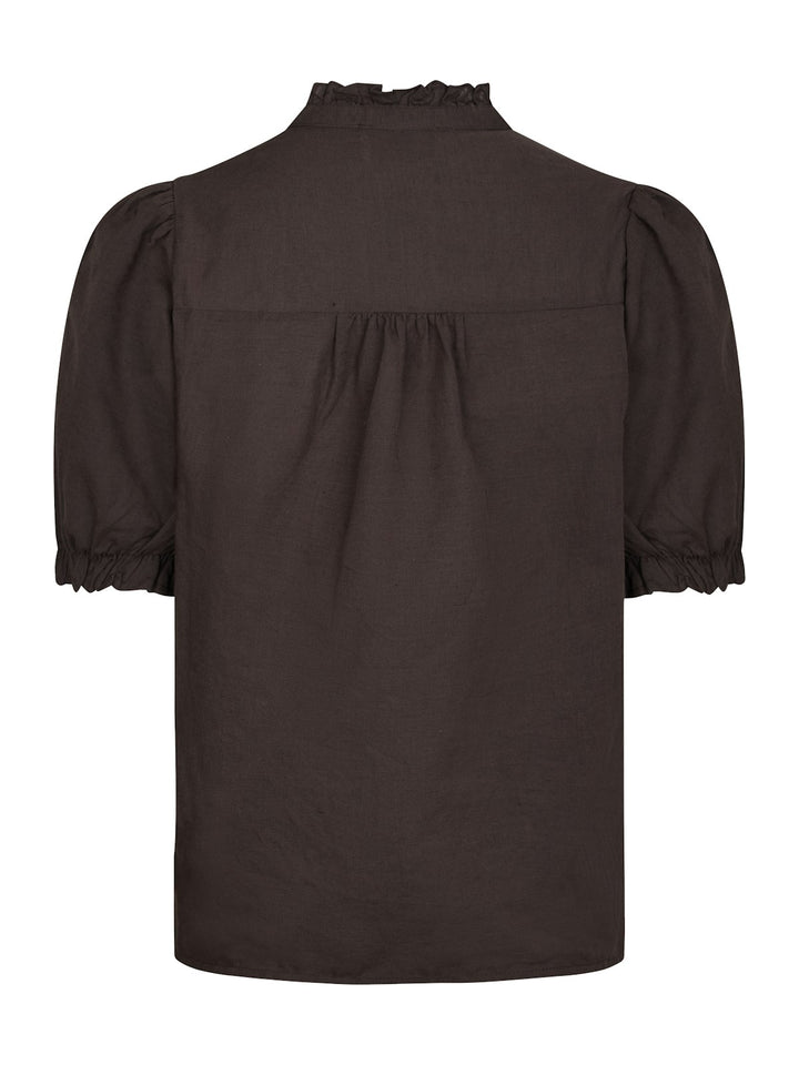 Odesa Linen Blouse  Dark Brown