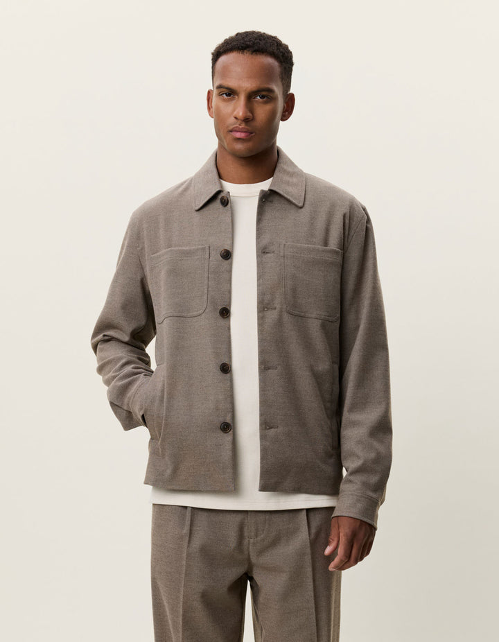 Flannel Hybrid Jacket Dark Sand