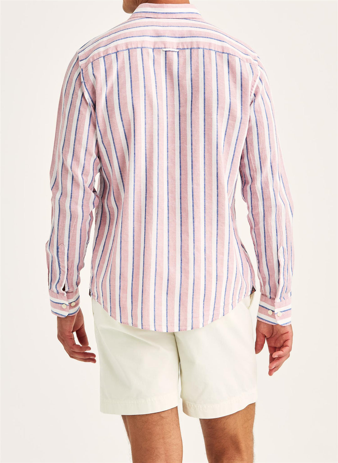 Douglas Linen Mix Stripe Shirt-Classic Fit  Pink