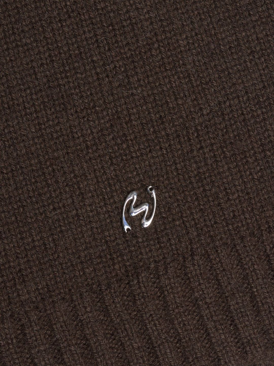 M. Wool Zip Cardigan  Dk. Brown