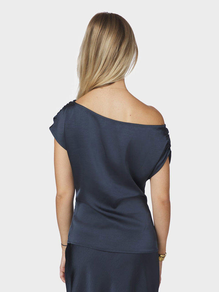 Mabelle Heavy Sateen Top Midnight Blue