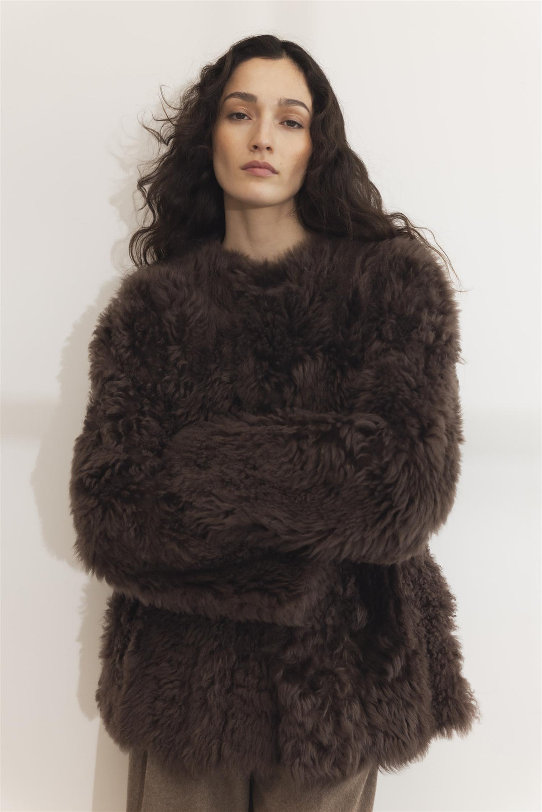 Freya Shearling Jacket Dark Brown