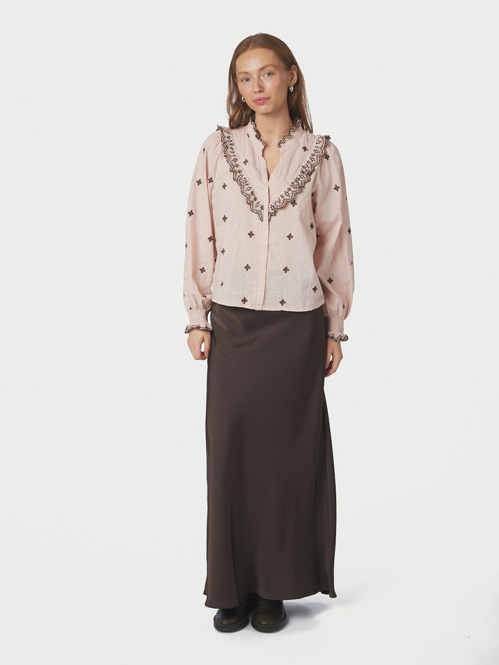 Degas Blouse  Dusty Rose/Brown