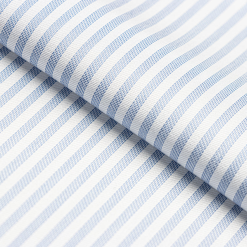 Juliette Bengal Stripe  White / Skyblue