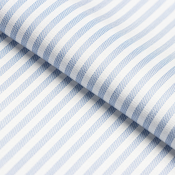 Juliette Bengal Stripe  White / Skyblue