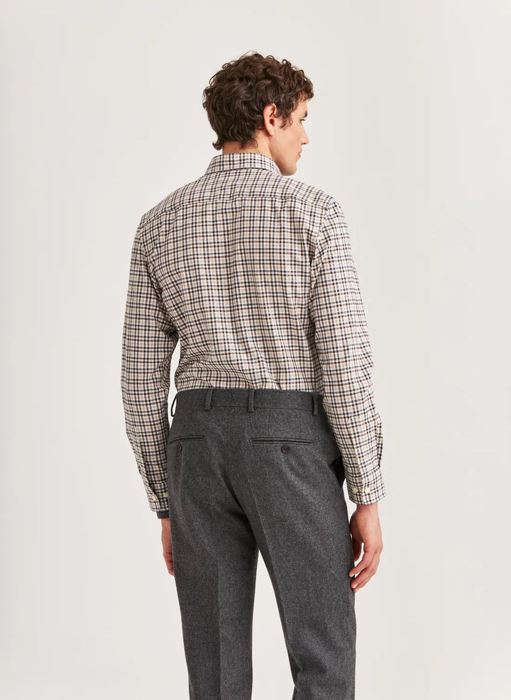 Watts Check Shirt-Slim Fit  Brown