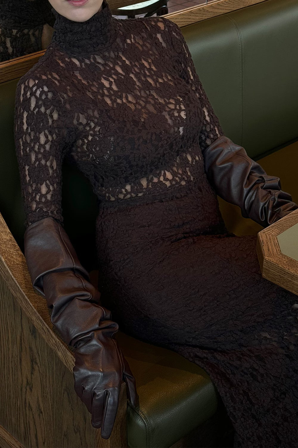 Marina Lace Top  Mocha Brown