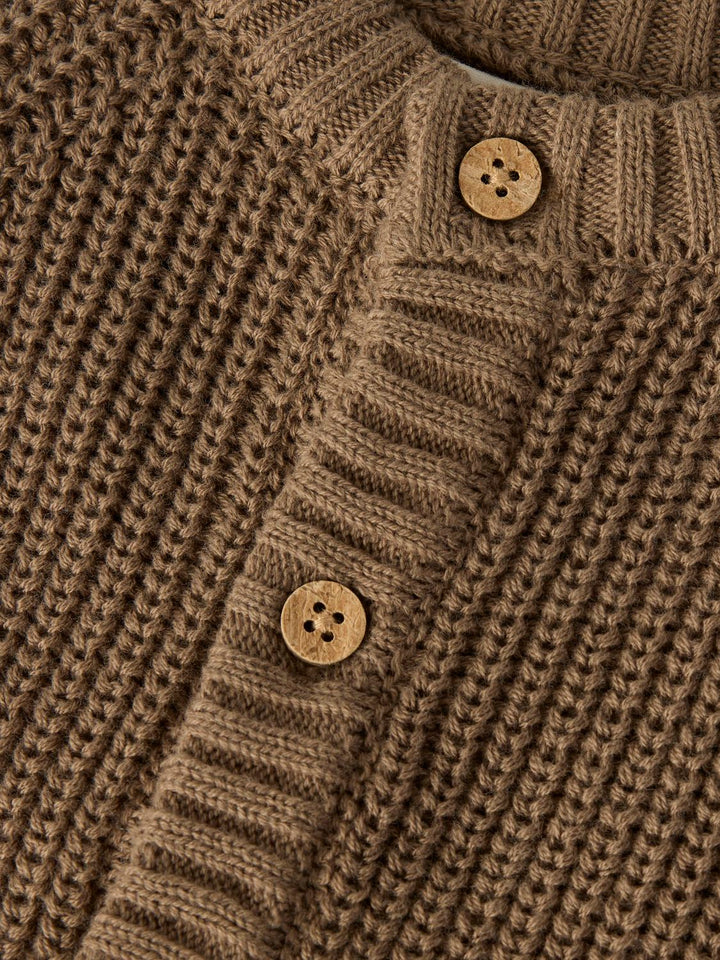 Emlen Ls Knit Card  Mørkebrun
