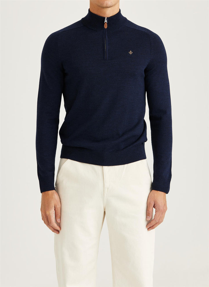 Merino John Zip  Blue