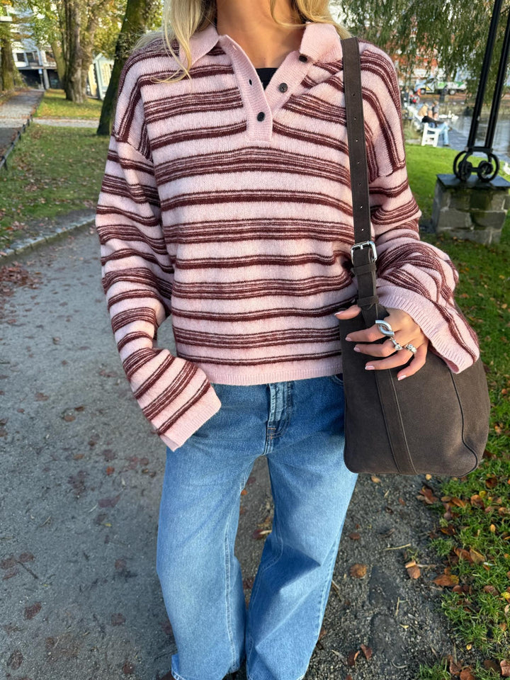 Olivia Wool Polo  Lt. Pink Mix