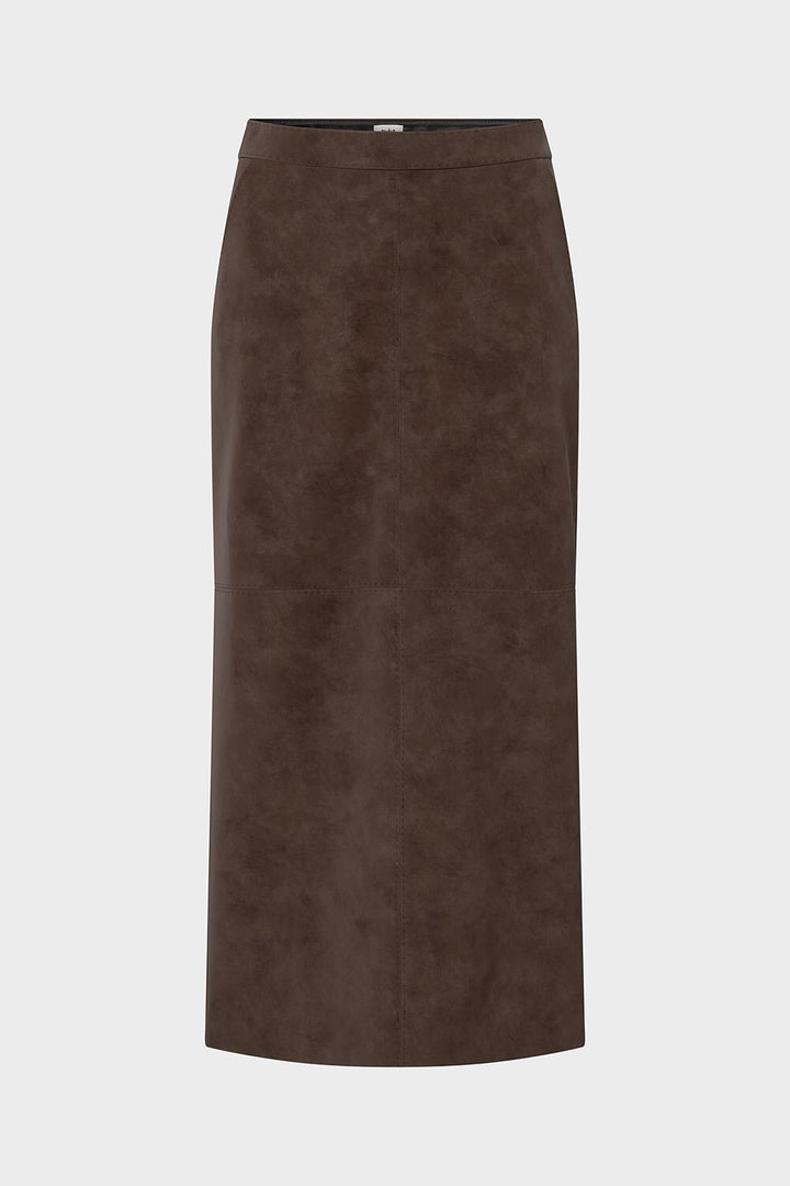 Yara Faux Suede Skirt  Mocha Brown
