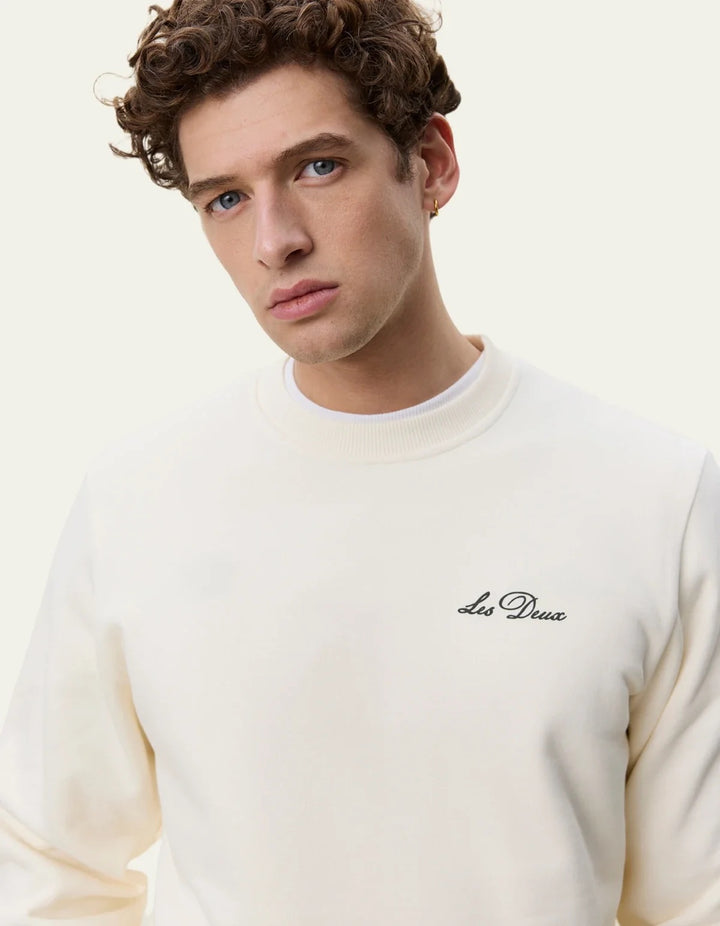 Signature Print Sweatshirt  Light Ivory