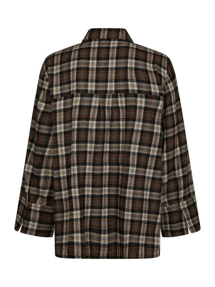 Dita Flannel Check Shirt Dark Taupe