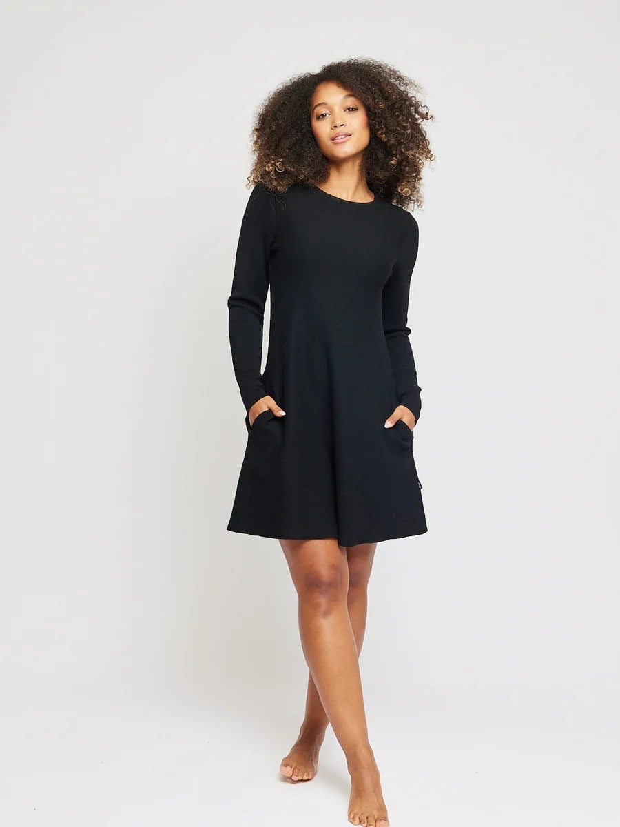 CECILIE MERINO DRESS  Black