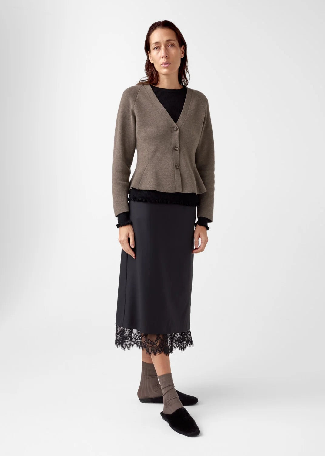 Ginny merino cardigan  Espresso