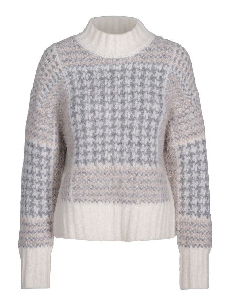 Echo Glencheck Sweater  Cream Glencheck