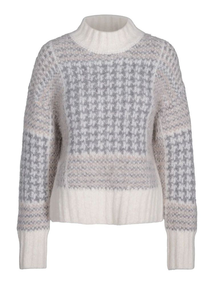 Echo Glencheck Sweater  Cream Glencheck