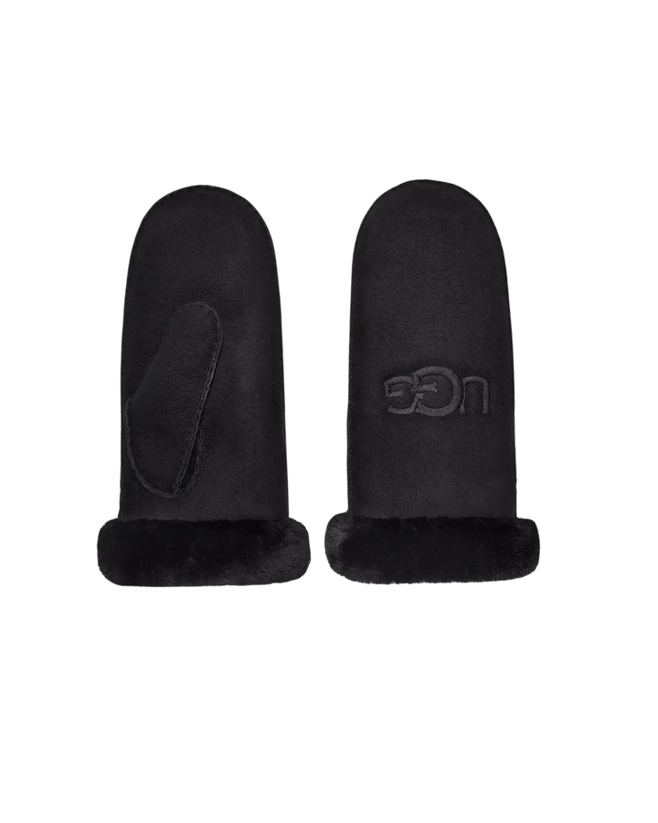 Sheepskin embroider mitt  Black