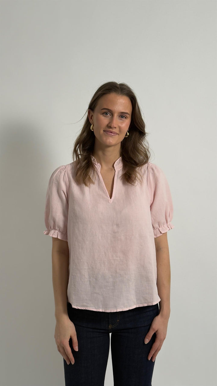 Odesa Linen Blouse  Rose Smoke