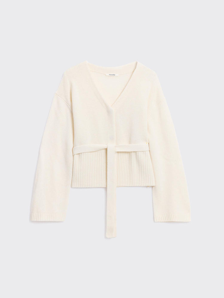 MILA WRAP CARDIGAN  Ecru
